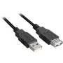 Cavo di prolunga USB 2.0, connettore maschio USB-A > connettore femmina USB-A nero, 1,0 metri, doppio schermo