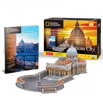 Puzzle 3D Cubicfun modello Basilica di San Pietro 306-DS0997H, parti in cartone, modello in scala assemblato