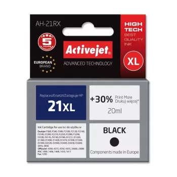 Inchiostro Activejet AH-21RX (sostituto per HP 21XL C9351A; Premium; 20 ml; nero)