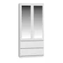 Armadio camera da letto Topeshop SS-90 BIEL LUSTRO 5 ripiani 2 ante bianco