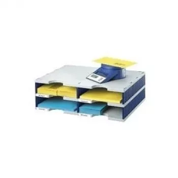 Contenitore per documenti styrodoc duo in polistirene blu - grigio (268-0202.38)