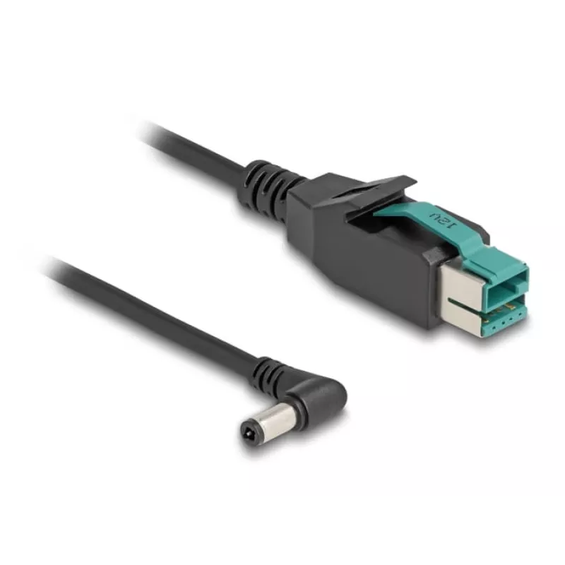 DeLOCK Cavo PoweredUSB connettore maschio 12 V a DC 5,5 x 2,5 mm connettore maschio angolare 1 m