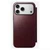 Custodia per smartphone Nomad Modern Leather Folio per iPhone 17 Pro Max — pelle, TPU, PC, alluminio, bordeaux, 16 cm (6,3 pollici)