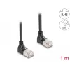 Cavo di rete DeLOCK RJ45 Cat.6A S/FTP sottile 90° verso l'alto 1m nero