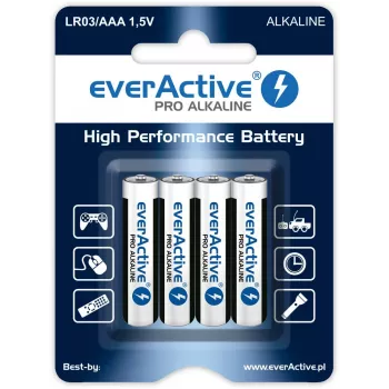 Batterie alcaline AAA / LR03 everActive Pro – 4 pz. (blister)