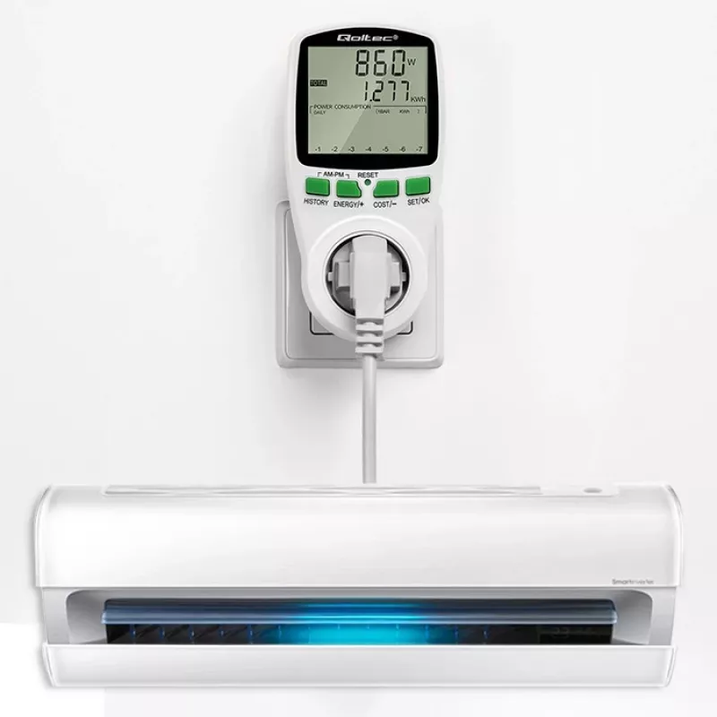 Misuratore di potenza QOLTEC PM0627 3680W con storico — QOLTEC PM0627 3680W