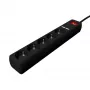 Gembird SPG5-U2-5-02 ciabatta con caricabatterie USB, 5 prese, 1,5 m, 2x USB, nero