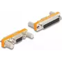Adattatore gender changer DELOCK D-Sub 9 poli su D-Sub 25 poli 66983, contatti dorati, arancione/argento