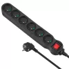 Prolunga elettrica MACLEAN MCE225 — cavo 1,5 m, 6 prese AC Type F, per interni, nero