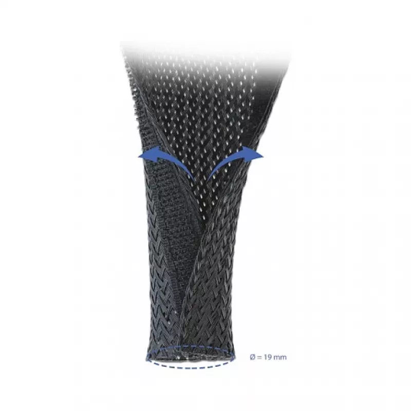 Rivestimento intrecciato per cavi DeLOCK 19050 5 m x 19 mm nero