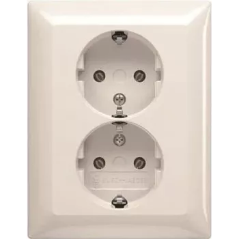 BUSCH JAEGER BJ 202 EUJ-914 presa SCHUKO® doppia, placca di copertura completa