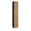 Mobile contenitore bagno top e shop S33 — a terra, struttura in rovere, finitura antracite/Artisan, 6 ripiani