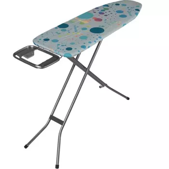 Asse da stiro full-size Vileda — gambe in acciaio inox, superficie da stiro 1200×380 mm, altezza 75–96 cm, pieghevole, portaferro