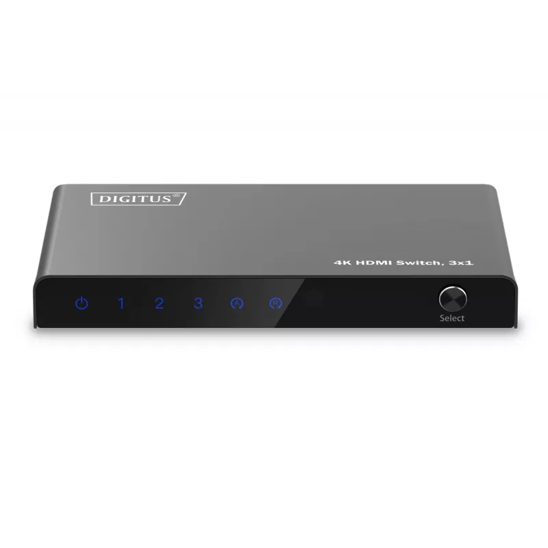 Switch HDMI Digitus 4K 3x1 metallo nero 18 Gbit/s