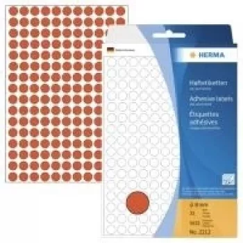 HERMA - Etichette a adesione permanente - Rosso - 8 mm rotonde 5632 etichetta/e (32 fogli x 176) (2212)