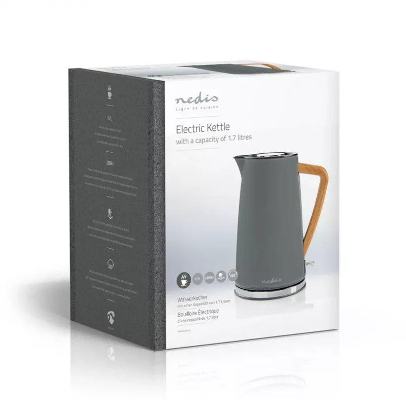 Bollitore elettrico Nedis KAWK510EGY 1,7 l 2200 W grigio