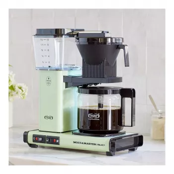 Macchina per caffè filtro MOCCAMASTER KBG Select — serbatoio acqua 1,25 l, capacità 10 tazze, acciaio inox, verde pastello