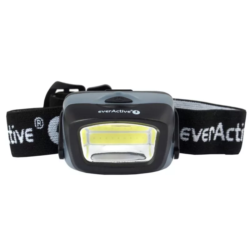 Lampada frontale everActive HL-150, torcia frontale, 150 lm, 3 W, IPX4, 3×AAA, nera