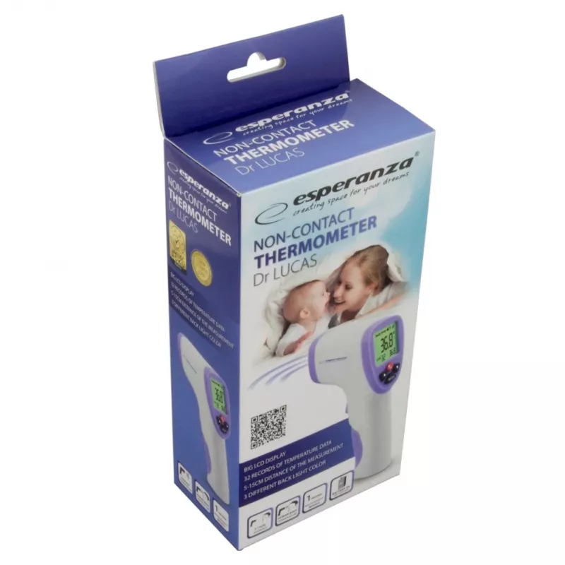 Esperanza ECT002 termometro digitale per il corpo termometro a distanza lilla, bianco orecchio, fronte, bocca, rettale, sotto l'ascella a pulsanti