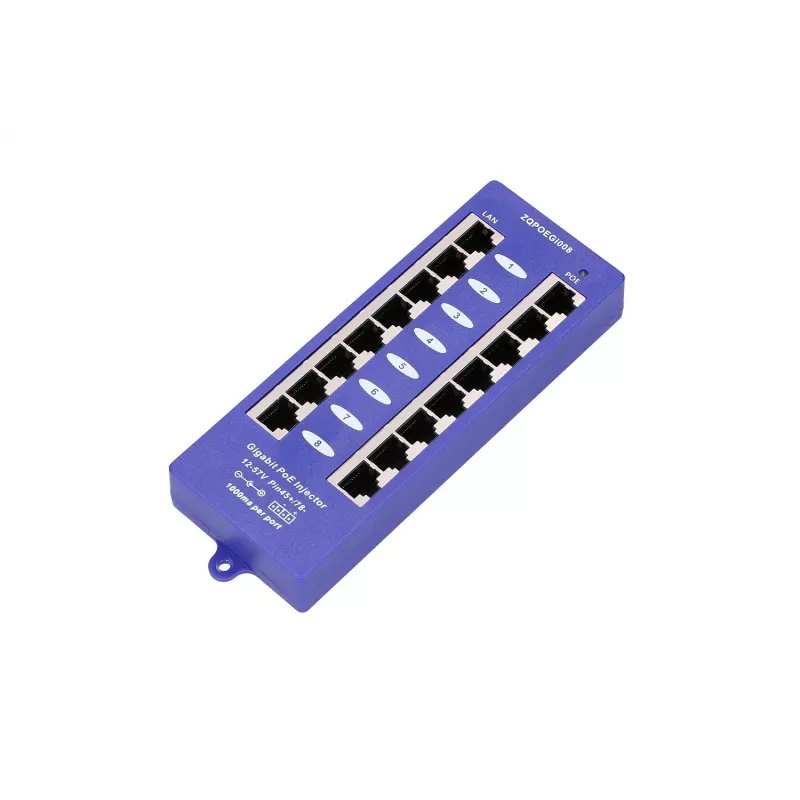 Iniettore PoE Extralink Gigabit 8 porte 1000 Mb/s RJ45 modalità B