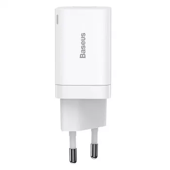 Baseus Super Si Pro caricabatterie rapido USB + USB-C 30W (bianco)