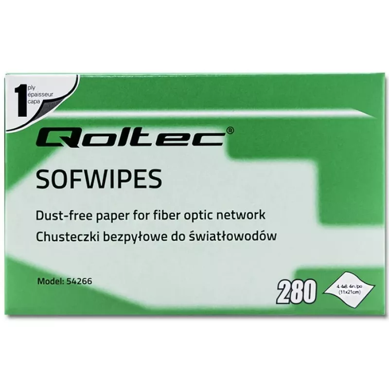 Salviette per fibre ottiche senza pelucchi Qoltec