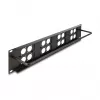 Delock 88195 patch panel da 19" tipo D con 4 piastre 86 x 86 mm, 4 porte, 2U, nero
