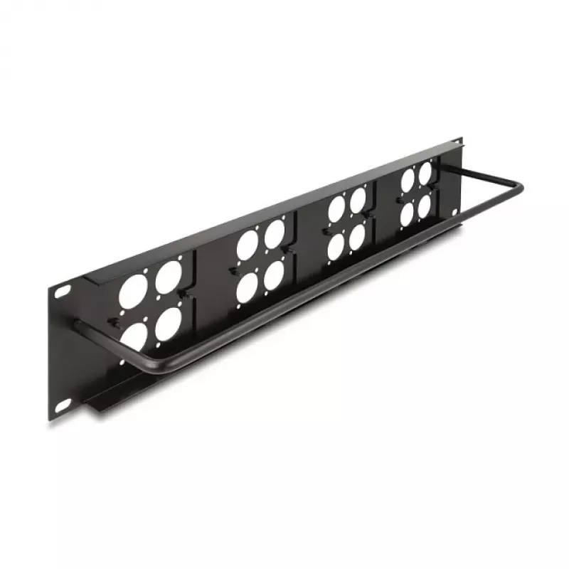 Delock 88195 patch panel da 19" tipo D con 4 piastre 86 x 86 mm, 4 porte, 2U, nero