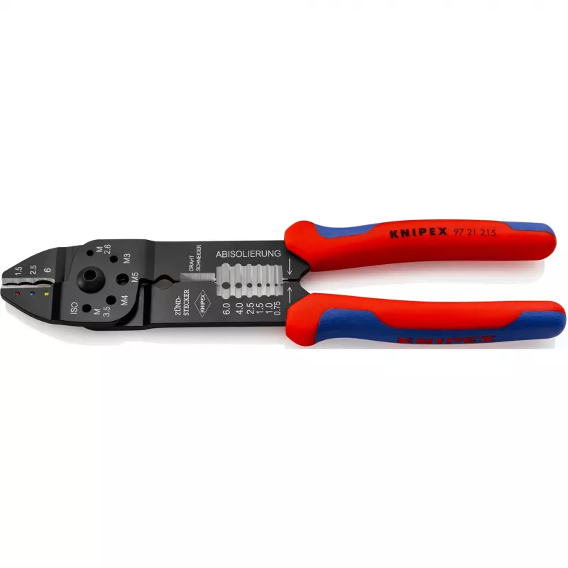 Knipex 97 21 215 pinza crimpatrice per cavi attrezzo crimpatura nero, blu, rosso