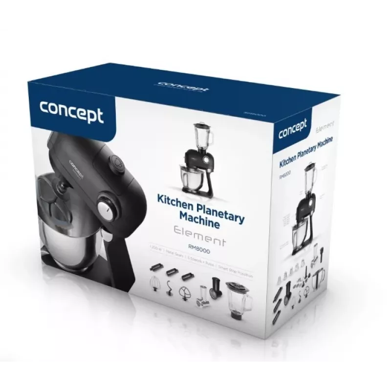 Frullatore da tavolo Concept RM8000 — 1200 W robot da cucina, nero