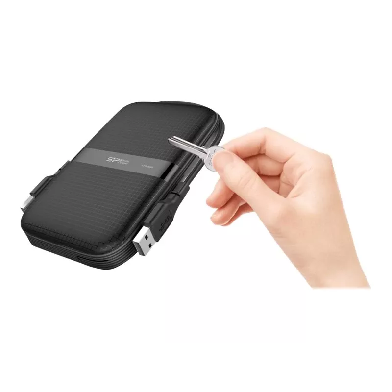 Silicon Power Armor A60 HDD esterno, 2 TB, 2,5 pollici, USB 3.2 Gen 1, nero