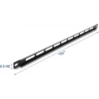 Kit di montaggio DELOCK 67459 pannello metallico nero con supporti per fascette per rack 19 pollici 0,5HE