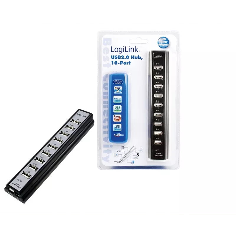 LogiLink UA0096 Hub USB 480 Mbit/s nero