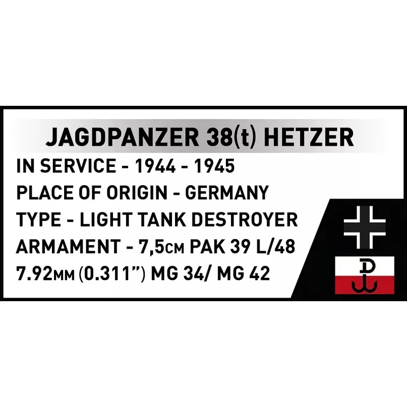 Set di costruzioni Cobi Blocks Jagdpanzer 38t Brave, 731 pezzi