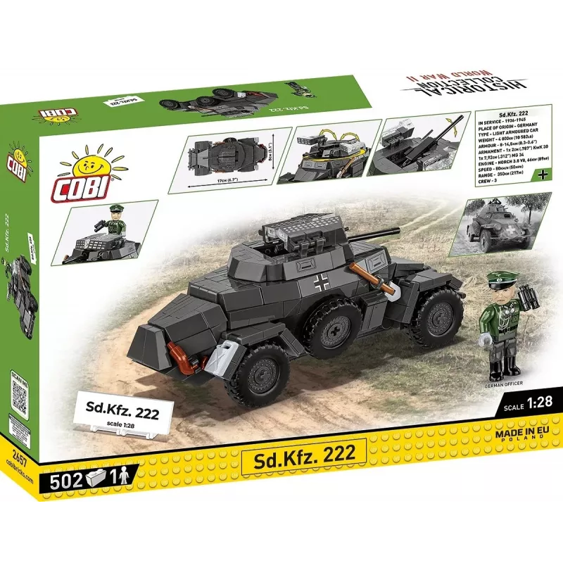 Cobi Blocks Sd.Kfz 222 kit di montaggio COBI-2657 — 502 mattoncini