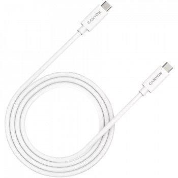 CANYON UC-44, Cavo, U4-CC-5A1M-E, Gruppo cavo USB4 TYPE-C a TYPE-C 40G 1m 5A 240W(ERP) con E-MARK, CE, ROHS, bianco