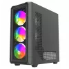 Savio Noctis Glass RGB Cube case per PC, ATX/Micro-ATX/Mini-ITX, frontale in vetro temperato, ventole RGB, nero