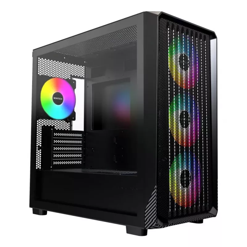 Case PC Micro Tower Montech X5M (B) – Micro-ATX/Mini-ITX, 3x120mm anteriore, 1x120mm posteriore, supporta alimentatori ATX, 2x3,5