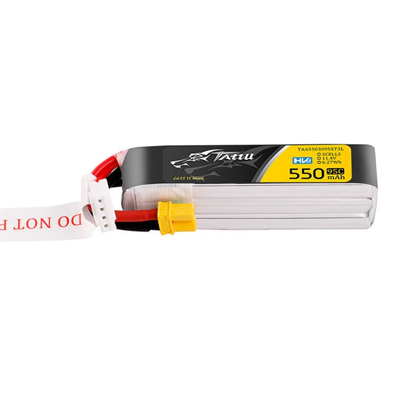 Batteria Lipo Tattu 3s 550mAh 95C 11.4V HV con connettore XT30 Long-Pack