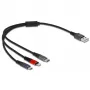 Cavo di ricarica USB DeLOCK 3-in-1 Type-A a Lightning Micro USB USB Type-C 30 cm