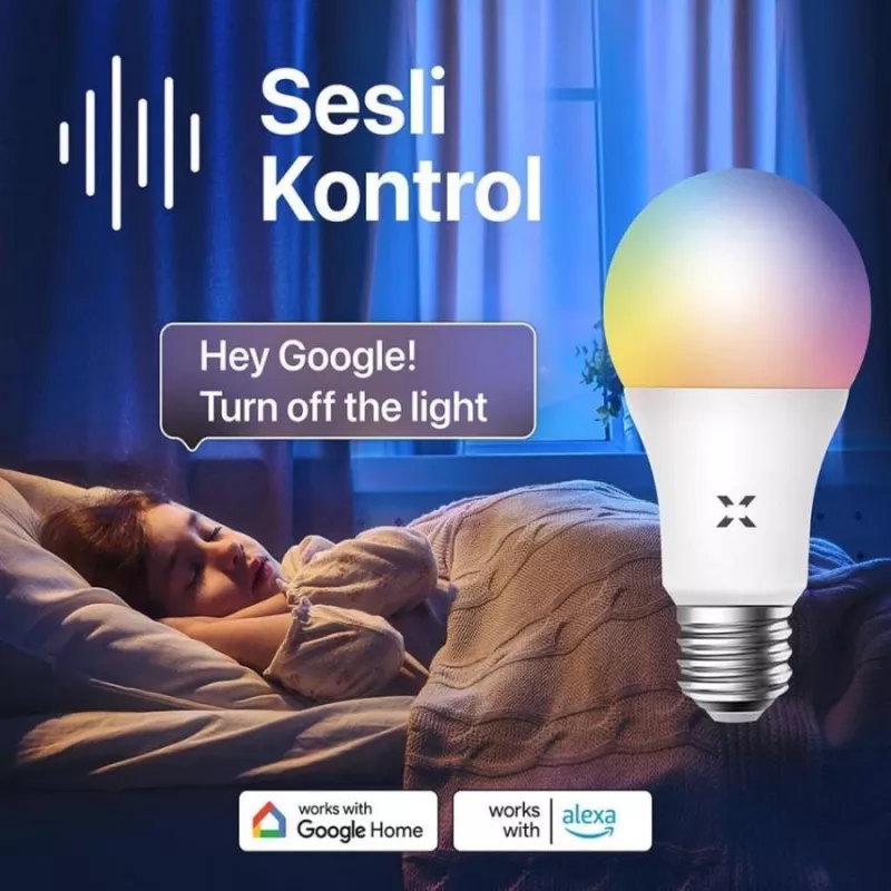 XENON Smart X7021 lampadina LED RGB smart, 9 W, Wi-Fi, Bluetooth, bianco