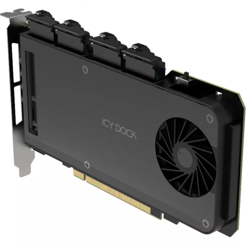 Scheda adattatore per telaio mobile icy dock MB204MP-1B — telaio mobile hot-swap per 4 × M.2 NVMe SSD