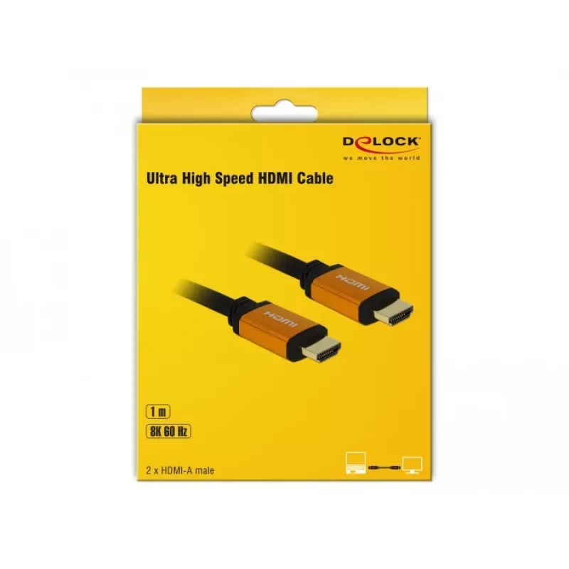 Cavo HDMI DeLOCK 85727 1m Type-A maschio su maschio nero oro