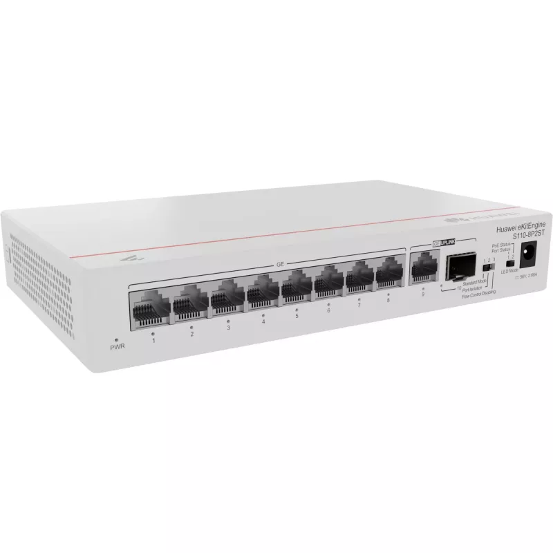 HUAWEI eKit S110 Series S110-8P2ST switch non gestito L2 Gigabit Ethernet (10/100/1000) Power over Ethernet (PoE) grigio