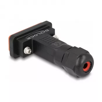 Connettore femmina D-Sub 15 poli DeLOCK IP67 impermeabile nero/arancione