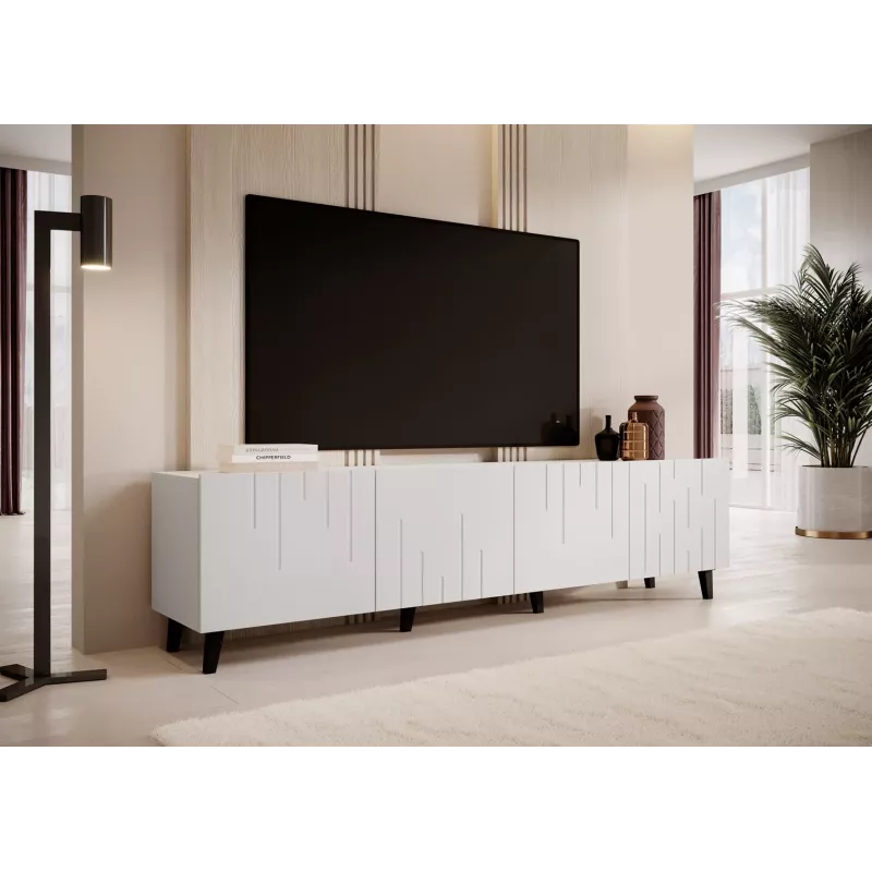 Mobile TV cama meble BARI 200x42x52 bianco opaco — 200×42×52 cm