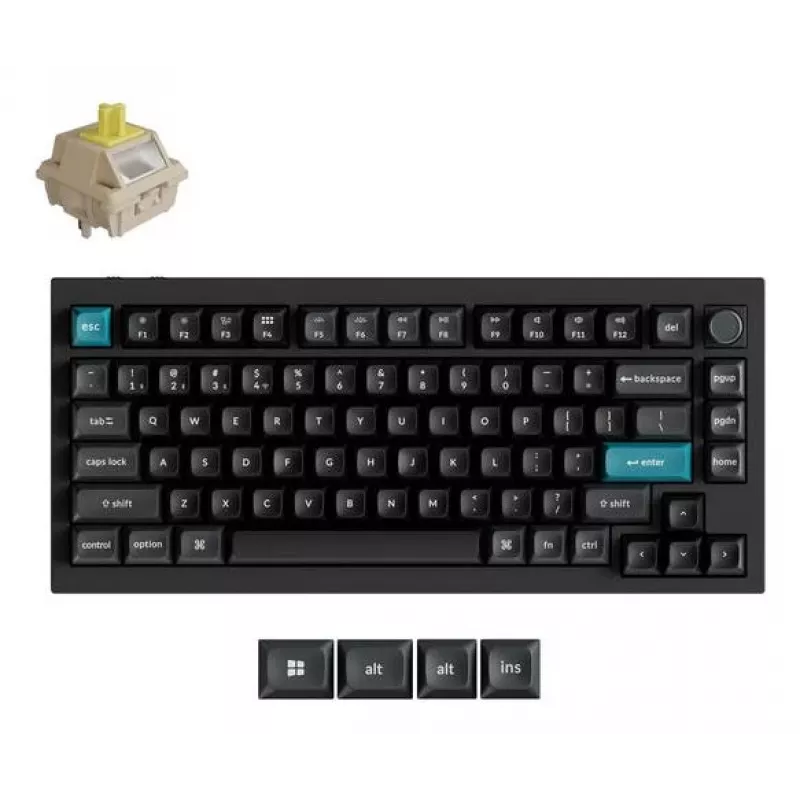 Tastiera meccanica Keychron Q1 Ultra 8K — formato 75%, USB + RF wireless + Bluetooth, RGB LED, nero