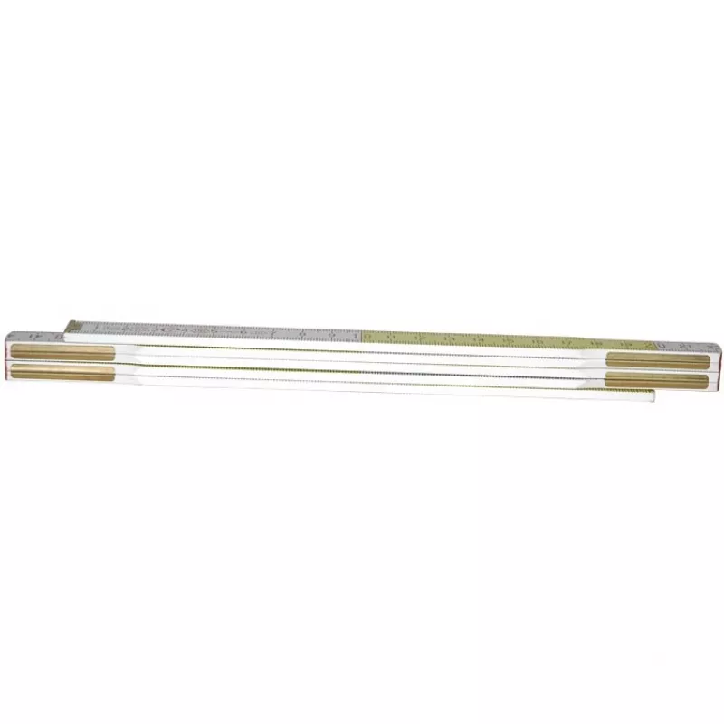 Metro pieghevole STANLEY 0-35-458, legno, 2 m, 17 mm di larghezza, bianco/giallo