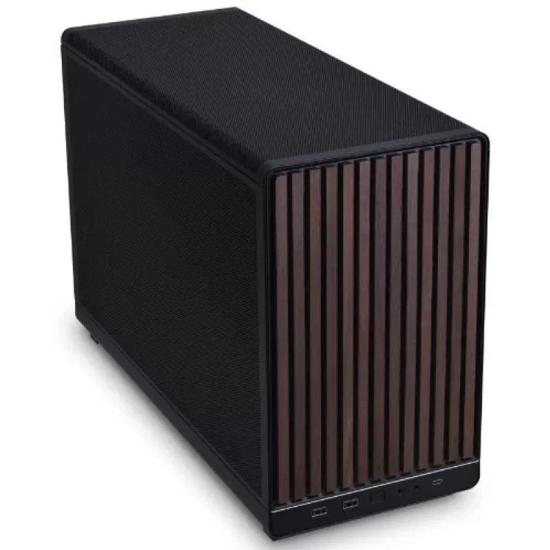 Case per PC Lian Li A3-mATX Micro Tower — Micro-ITX/Micro-ATX, Wood & nero, supporta alimentatori ATX/SFX/SFX-L