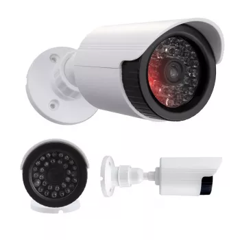 Dummy telecamera a tubo con LED IR, CEE IR1800 W — finta telecamera di sorveglianza non funzionante
